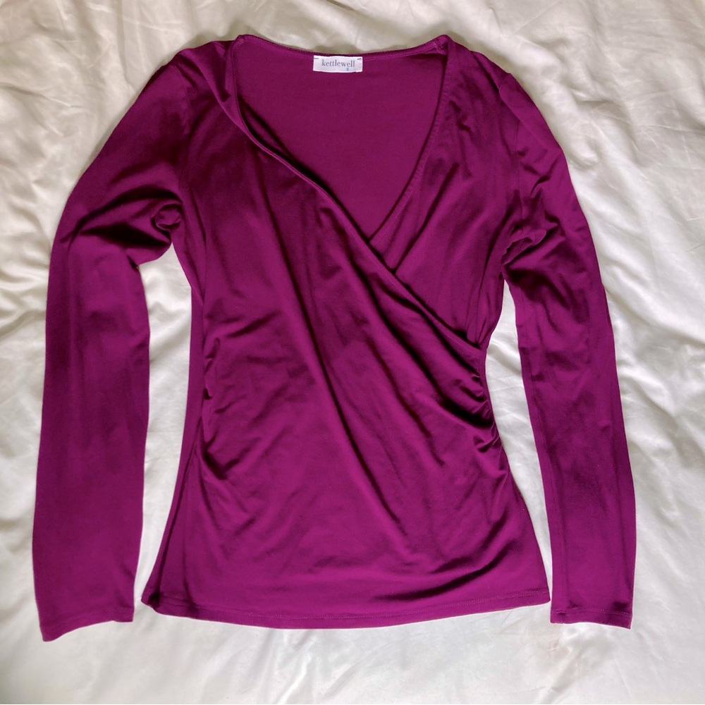Kettlewell Long Sleeve Faux Wrap Top